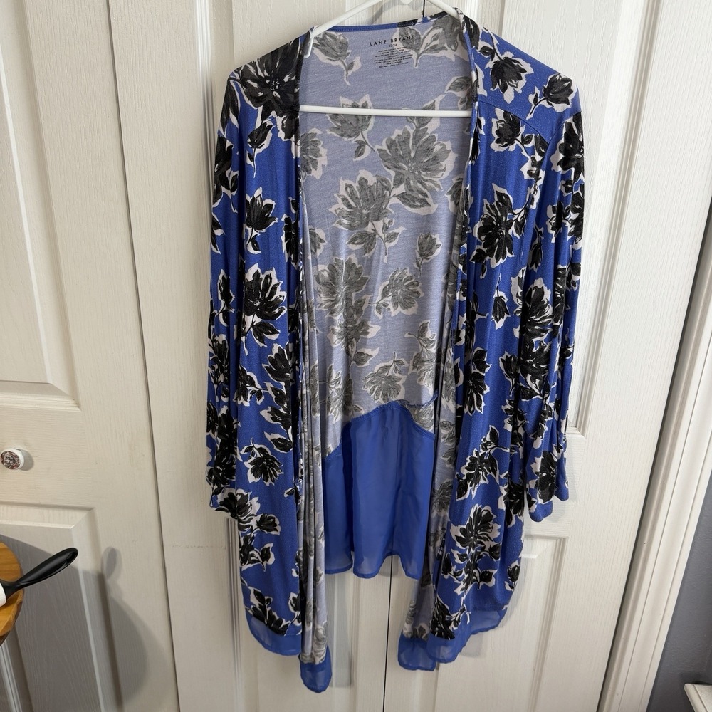 Lane Bryant Floral Open Front Cardigan Women's Size 22/24 Boho Office Business